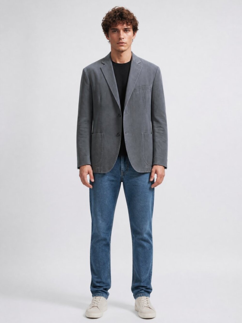 Kroon Gray Linen Blend Bono Wash Mens sportscoat Blazer 46R